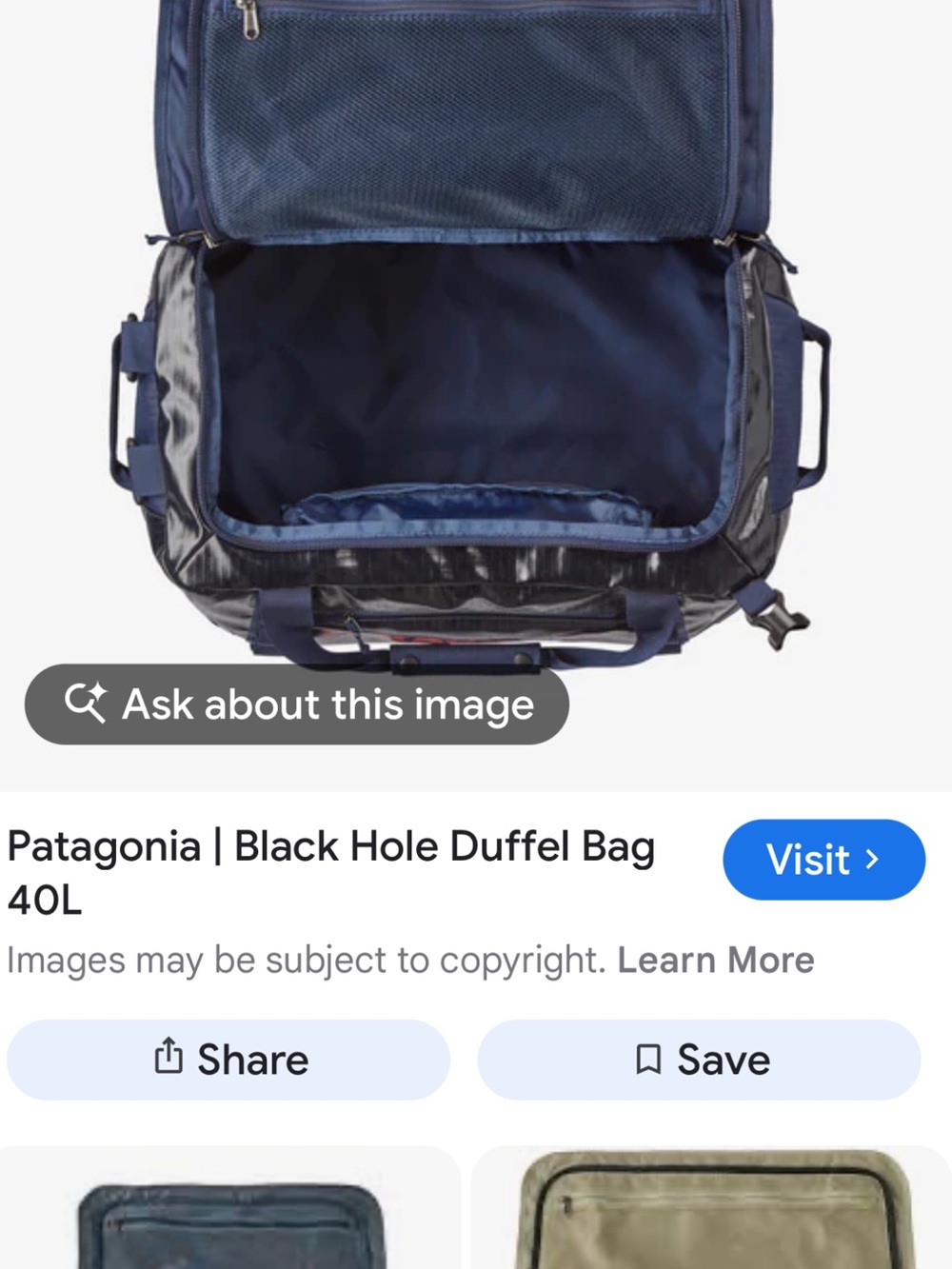 Patagonia 40L Black Duffel Bag - BRAND NEW with tags - Picture 4 of 12